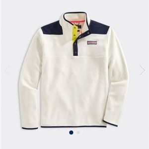 Vineyard Vines | NWOT XS White Sherpa Fleece Snap Placet Pullover